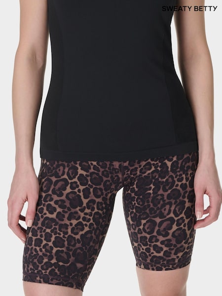 Sweaty Betty Brown 9" Inseam Power 6" Biker Shorts (G00591) | £60