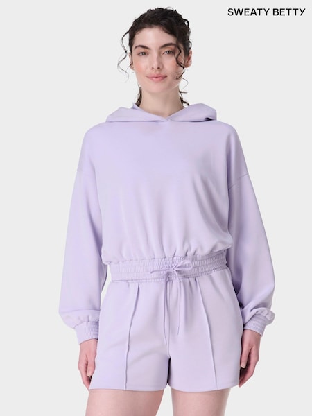 Sweaty Betty Purple Sand Wash Cloud Weight Crop Jumper (G00599) | £95