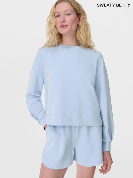 Sweaty Betty Blue Sand Wash CloudWeight Sweatshirt (G00635) | £85