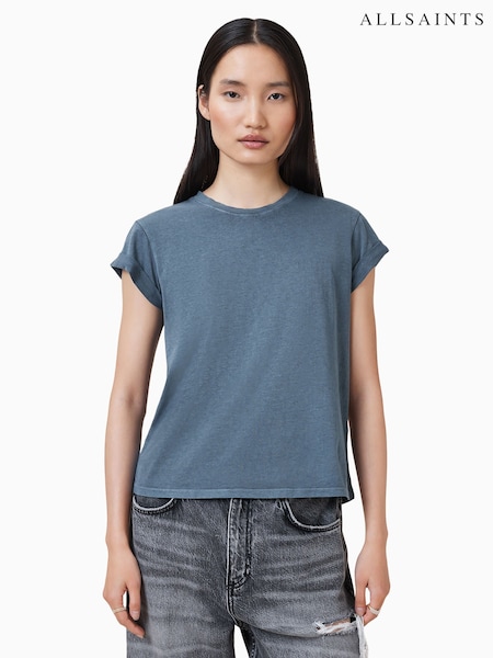 AllSaints Blue Anna 100% Organic Cotton T-Shirt (G00701) | £45