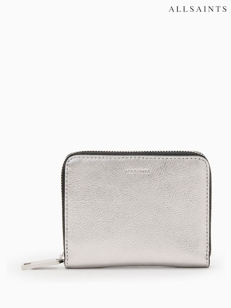 AllSaints Grey Lena Hex Zip Wallet (G00712) | £69