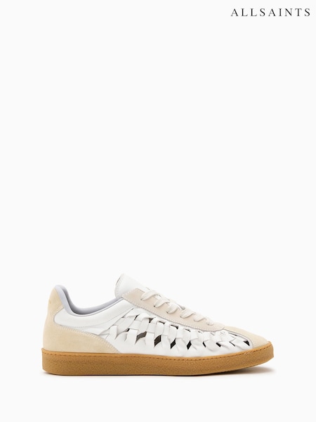 AllSaints White Velma Woven Sneakers (G00719) | £169