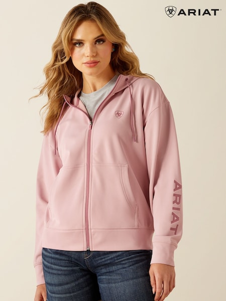 Ariat Pink Breeze Full Zip Logo Hoodie (G00764) | £85