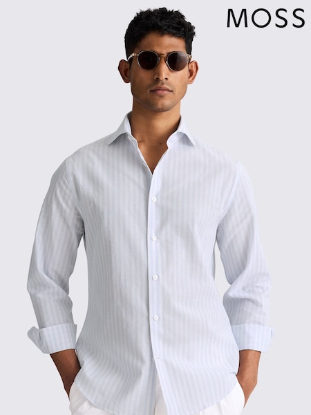 MOSS Blue Sky Bengal Stripe Shirt (G00831) | £60