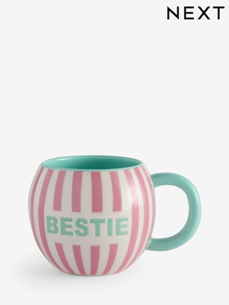 Pink Stripe Bestie Mug (G00898) | £8.50