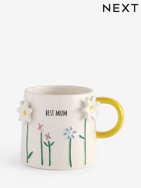 Yellow Floral Print Best Mum Mug (G00903) | £0