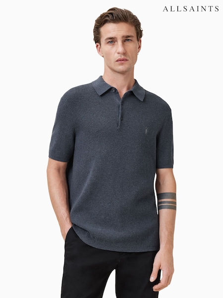 AllSaints Blue Aspen Polo Shirt (G01042) | £99
