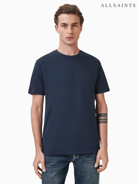 AllSaints Navy Blue Brace Short Sleeve Crew T-Shirt (G01043) | £39