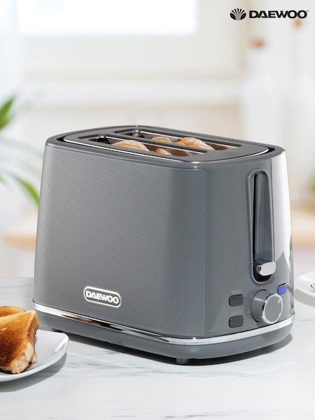 Daewoo Grey Stirling 2 Slice Toaster (G01165) | £35