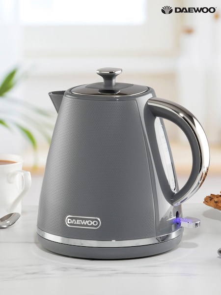 Daewoo Grey Stirling 1.7L 3Kw Pyramid Kettle (G01168) | £35