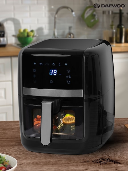 Daewoo Black 8L Air Fryer With Window And Divider (G01175) | £90