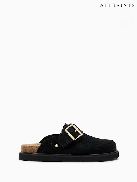 AllSaints Black Skye Slippers (G01248) | £179