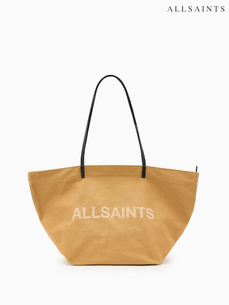AllSaints Brown Serafina Canvas Tote Bag (G01254) | £119