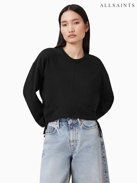 AllSaints Black Mira Haven 100% Cotton Sweatshirt (G01271) | £99