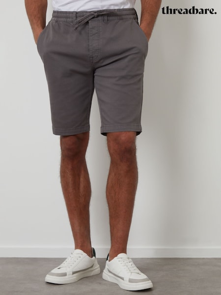Threadbare Grey Regular Fit Elasticated Waist Stretch Chinos Shorts (G01548) | £24