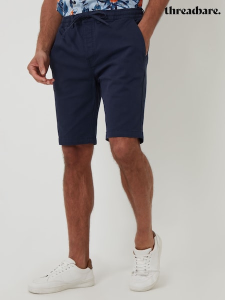 Threadbare Blue Regular Fit Elasticated Waist Stretch Chinos Shorts (G01562) | £24
