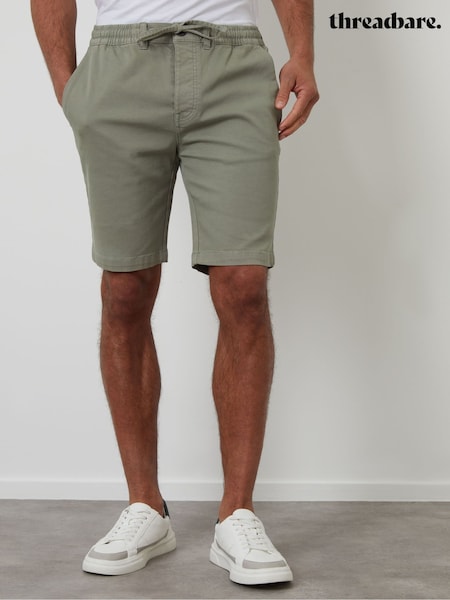 Threadbare Green Regular Fit Elasticated Waist Stretch Chinos Shorts (G01573) | £24