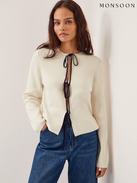 Monsoon Natural Tula Tie Cardigan (G01703) | £55