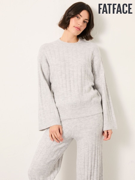 FatFace Grey Marl Knitted Lounge Jumper (G01748) | £49.50