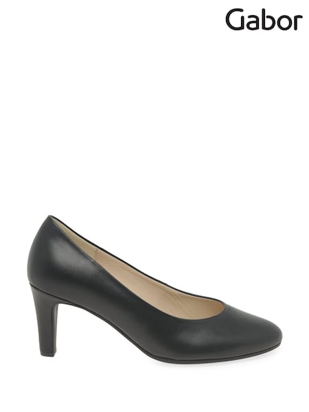 Gabor Edina Leather Dress Court Black Shoes (G01779) | £90