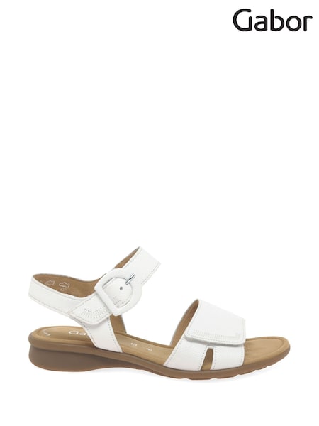 Gabor Marion Leather Basic White Sandals (G01786) | £85