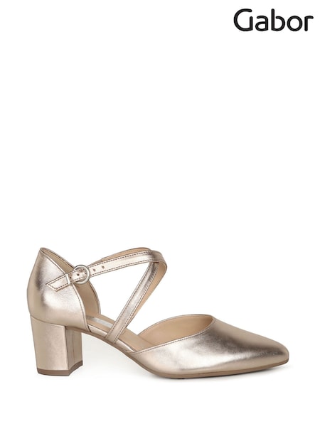 Gabor Gold Gisele Metallic Leather Dress Court Shoes (G01788) | £110