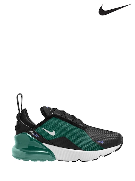 Nike Black White Green Junior Air Max 270 Trainers (G01822) | £75