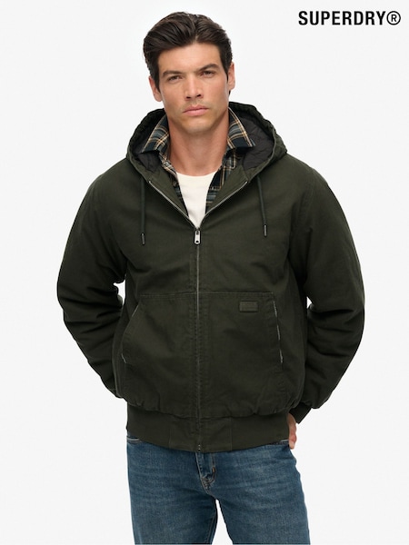 Superdry Green Canvas Surplus Hooded Jacket (G02075) | £95