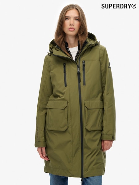 Superdry Green Hooded Longline Shell Parka (G02081) | £110
