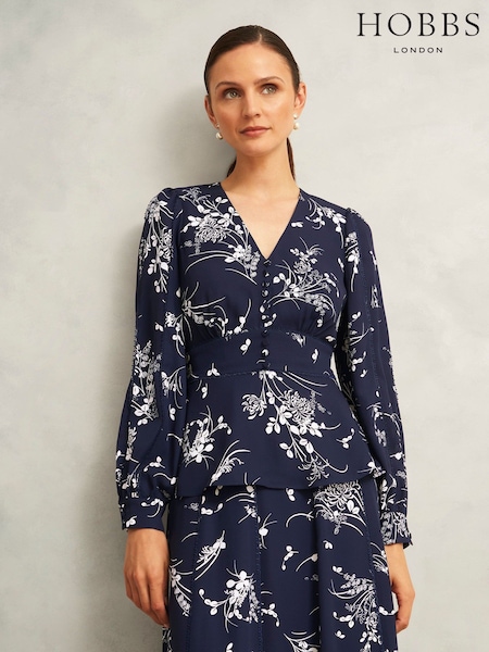 Hobbs Blue Brielle Top (G02151) | £99