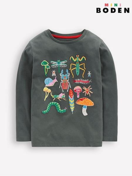 Boden Grey Glow Superstitch T-Shirt (G02307) | £22 - £25