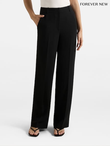 Forever New Black Dahlia Straight Leg Trousers (G02584) | £60