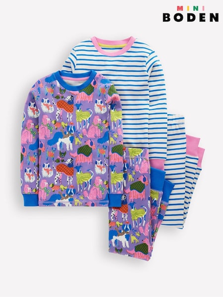 Boden Blue Twin Pack Snug Pyjamas (G02635) | £35 - £39
