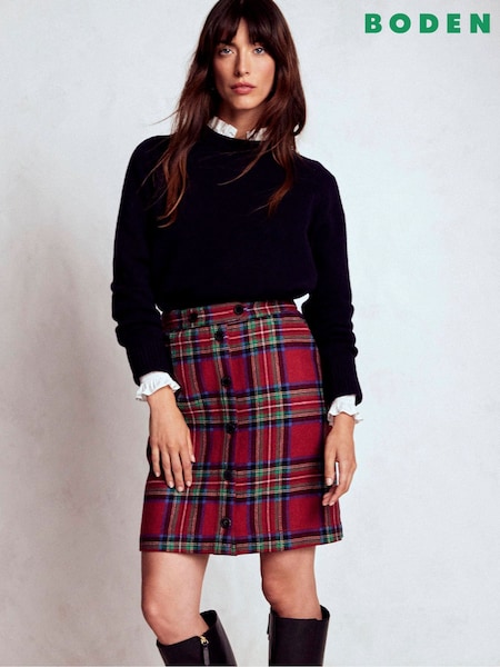 Boden Red Cecelia Wool Skirt (G02730) | £129
