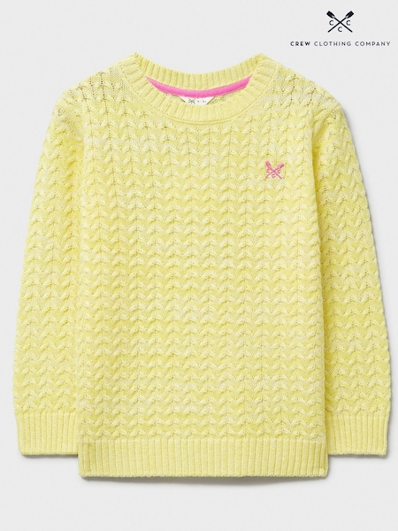 Crew Clothing Yellow Twist Yarn Cable Knit Jumper (G04067) | £28 - £36
