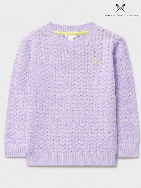 Crew Clothing Purple Twist Yarn Cable Knit Jumper (G04070) | £28 - £36