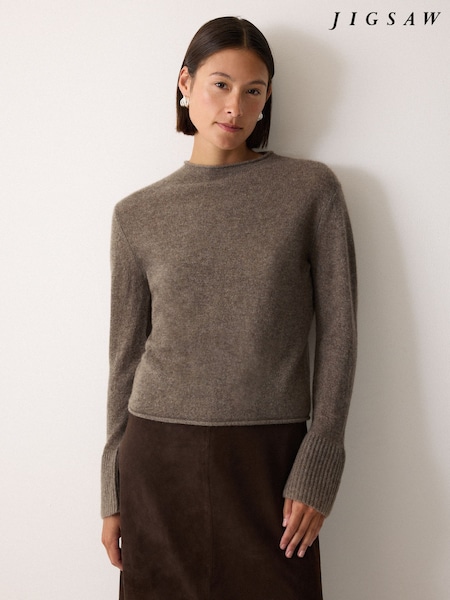 Jigsaw Grey Cloud Cashmere Eldon Jumper (G04138) | £149
