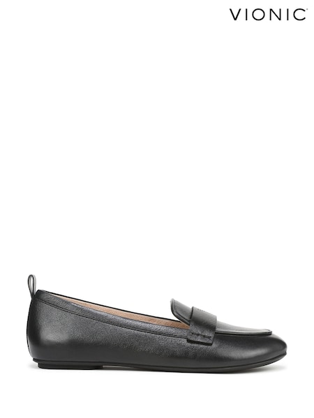 Vionic Shoes Tessa Regular Fit Arch Support Black Loafers (G04247) | £135