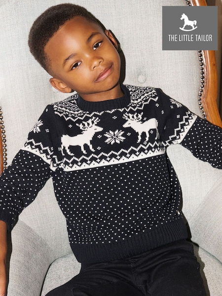 Baby Christmas Reindeer Fairisle Jumper (G04308) | £26