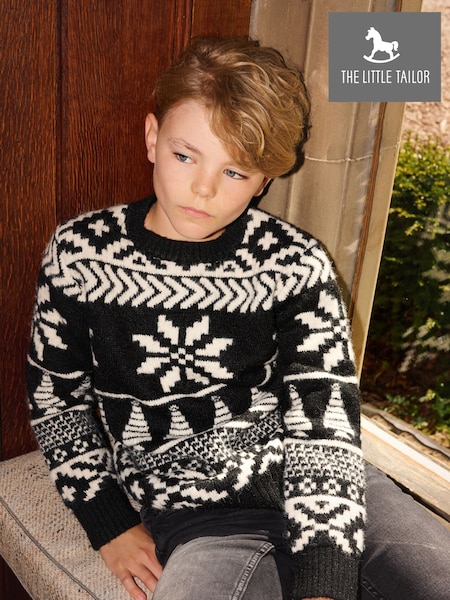 The Little Tailor Kids Chunky Two Tone Fairisle Jumper (G04323) | £34 - £36