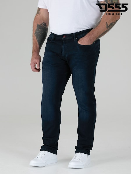 D555 Blue DANIEL Tapered Fit Stretch Jeans (G04397) | £40