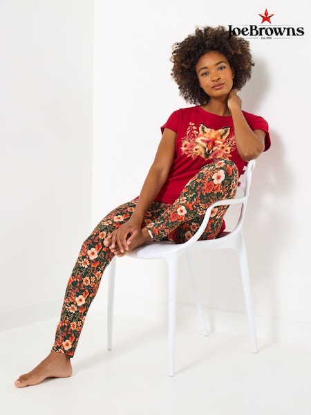 Joe Browns Red Fox Printed Leggings Pyjamas Set (G04433) | £35