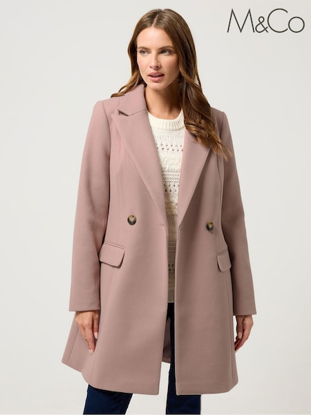 M&Co Pink Mid Length Coat (G04659) | £70