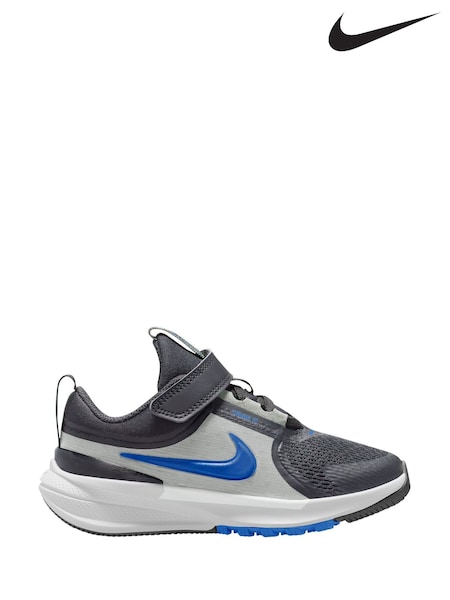 Nike Anthracite Grey Blue Junior Star Runner 5 Trainers (G04868) | £35