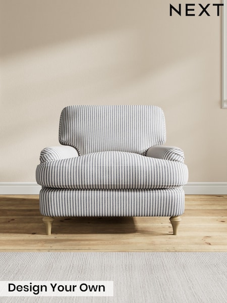 Chenille Stripe/Slate Blue Sadie Deep Relaxed Sit (G05038) | £875