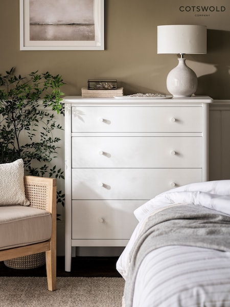 Cotswold Company White Berkeley Oak 4 Drawer Chest (G05166) | £630