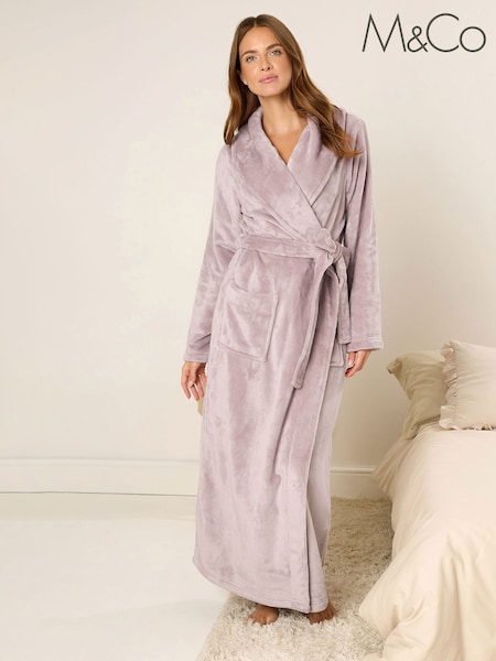 M&Co Pink Super Luxe Shawl Maxi Robe (G05229) | £36