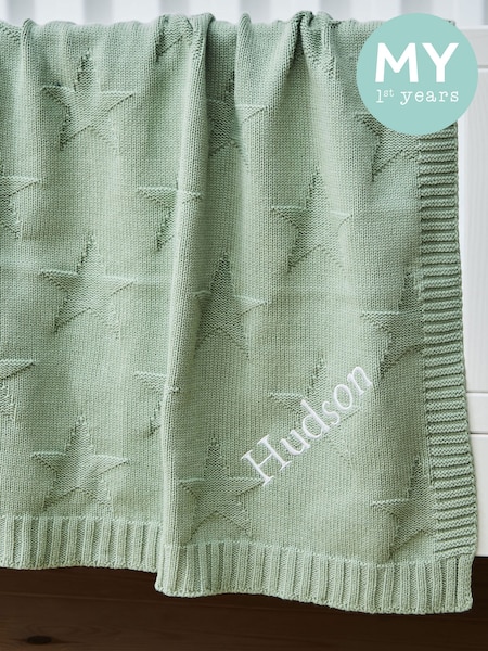 My 1st Years Personalised Star Jacquard Blanket (G05332) | £34