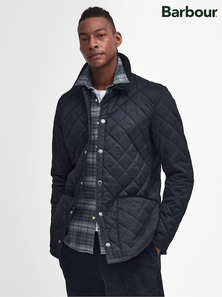 Barbour® Blue Check Liddesda Dark Coat (G05563) | £199
