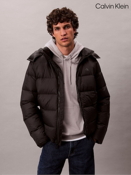 Calvin Klein Black Hooded Down Puffer Jacket (G05580) | £210